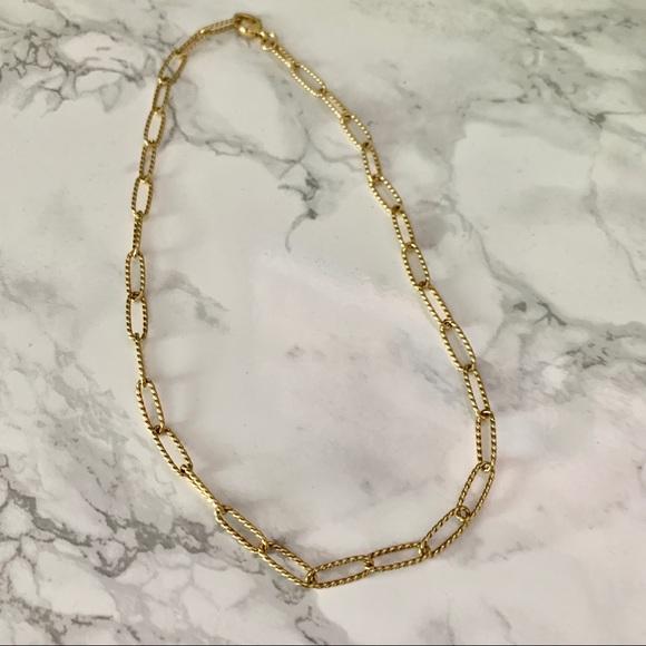 Solid 14k Paperclip Chain Necklace 
